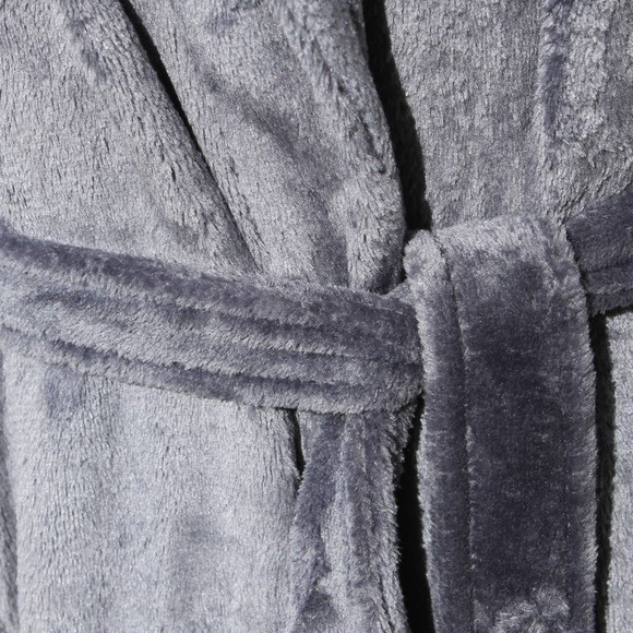 Miss Elaine Luxury Fleece Long Robe Ultra Soft Pewter Gray Size Medium - Picture 9 of 12